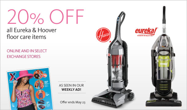 20% Off Eureka & Hoover Floor Care